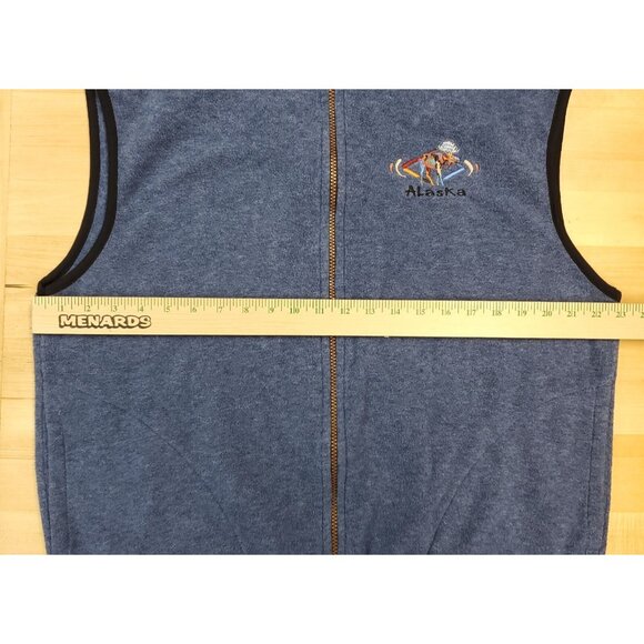 VTG Polar Graphics Fleece Vest Embroidered Alaska Logo Made in USA Pockets Large - Picture 5 of 8